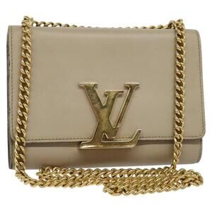 LOUIS VUITTON Pochette Louise GM Shoulder Bag Leather Beige M51632